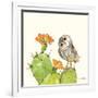 Prickly Pear and Elf Owl-Robbin Rawlings-Framed Art Print