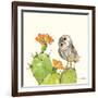 Prickly Pear and Elf Owl-Robbin Rawlings-Framed Art Print