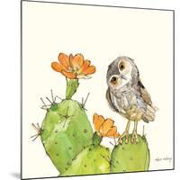 Prickly Pear and Elf Owl-Robbin Rawlings-Mounted Art Print