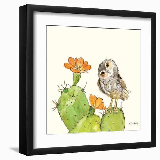 Prickly Pear and Elf Owl-Robbin Rawlings-Framed Art Print