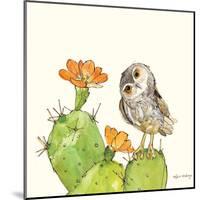 Prickly Pear and Elf Owl-Robbin Rawlings-Mounted Art Print