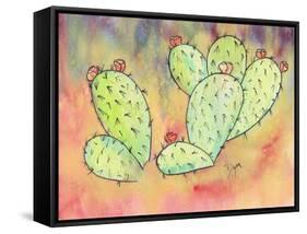 Prickly Pear Cactus-Beverly Dyer-Framed Stretched Canvas