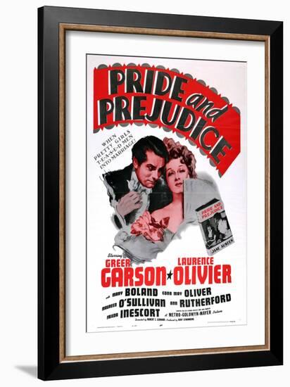 Pride and Prejudice, Laurence Olivier, Greer Garson, 1940-null-Framed Art Print