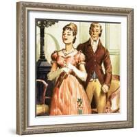 Pride and Prejudice's Elizabeth and Mr Darcy-null-Framed Giclee Print