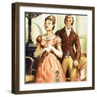 Pride and Prejudice's Elizabeth and Mr Darcy-null-Framed Giclee Print