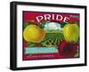 Pride Brand Apple Label, Watsonville, California-Lantern Press-Framed Art Print