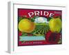 Pride Brand Apple Label, Watsonville, California-Lantern Press-Framed Art Print