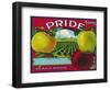 Pride Brand Apple Label, Watsonville, California-Lantern Press-Framed Art Print