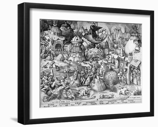 Pride, from the Seven Deadly Sins, Engraved by Pieter Van Der Heyden, 1558-Pieter Bruegel the Elder-Framed Giclee Print