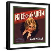 Pride of Anaheim Brand - Anaheim, California - Citrus Crate Label-Lantern Press-Framed Art Print