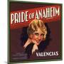 Pride of Anaheim Brand - Anaheim, California - Citrus Crate Label-Lantern Press-Mounted Art Print