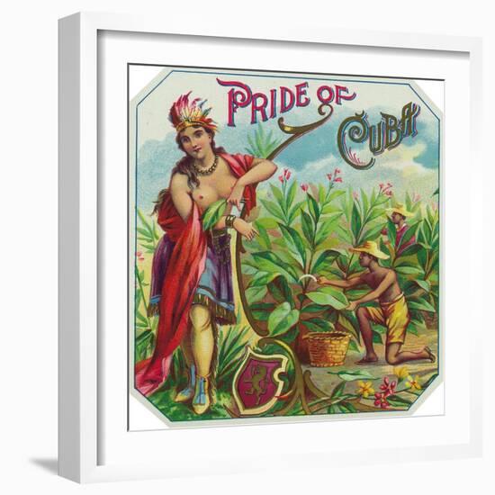 Pride of Cuba Brand Cigar Box Label-Lantern Press-Framed Art Print