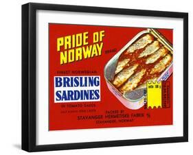 Pride Of Norway Brand Brisling Sardines-null-Framed Art Print