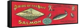 Pride of the Navy Salmon Can Label - Bellingham, WA-Lantern Press-Framed Stretched Canvas
