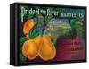 Pride of the River Pear Crate Label - Locke, CA-Lantern Press-Framed Stretched Canvas