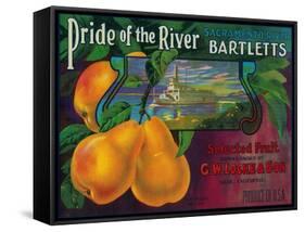 Pride of the River Pear Crate Label - Locke, CA-Lantern Press-Framed Stretched Canvas