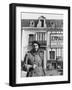 Priest Abbe Pierre Groues, Standing in Front of the Community He Is Building for the Homeless-null-Framed Photographic Print