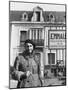 Priest Abbe Pierre Groues, Standing in Front of the Community He Is Building for the Homeless-null-Mounted Photographic Print