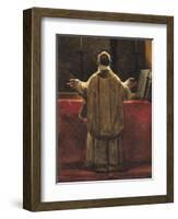 Priest at the Altar-Francois-Marius Granet-Framed Giclee Print