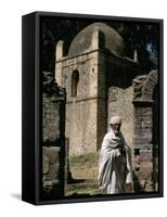 Priest Caretaker, Kuskuam (Kusquam) Church, Gondar, Ethiopia, Africa-David Poole-Framed Stretched Canvas