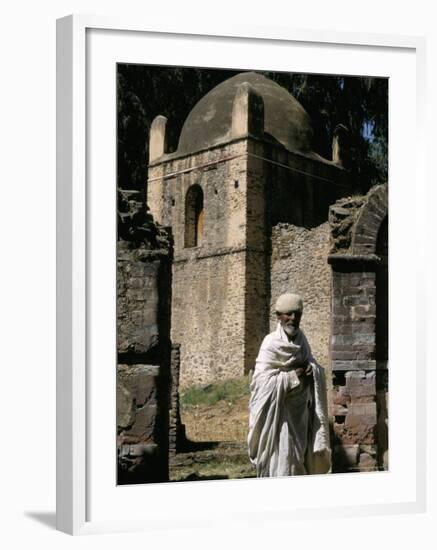 Priest Caretaker, Kuskuam (Kusquam) Church, Gondar, Ethiopia, Africa-David Poole-Framed Photographic Print