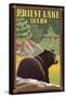 Priest Lake, Idaho - Bear in Forest-Lantern Press-Framed Stretched Canvas