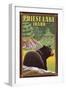 Priest Lake, Idaho - Bear in Forest-Lantern Press-Framed Art Print