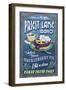 Priest Lake, Idaho - Huckleberry Pie Vintage Sign-Lantern Press-Framed Art Print