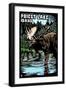 Priest Lake, Idaho - Moose Scratchboard-Lantern Press-Framed Art Print