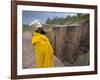 Priest Outside the Sunken Rock Hewn Church of Bet Giyorgis, Lalibela, Ethiopia-Gavin Hellier-Framed Photographic Print