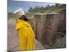 Priest Outside the Sunken Rock Hewn Church of Bet Giyorgis, Lalibela, Ethiopia-Gavin Hellier-Mounted Photographic Print