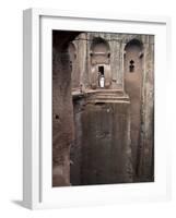 Priest Stands at the Entrance to the Rock-Hewn Church of Bet Gabriel-Rufael, Lalibela, Ethiopia-Mcconnell Andrew-Framed Photographic Print