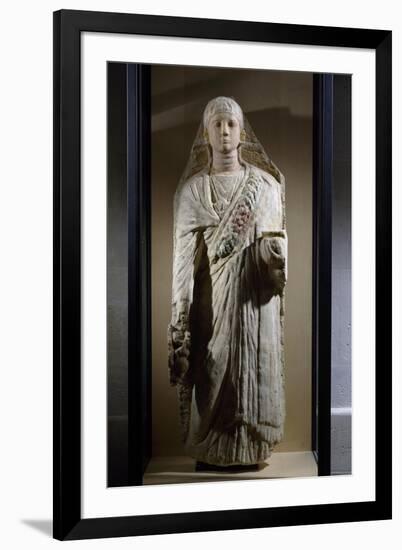 Priestess of Isis, Painted Limestone Funerary Statue, Roman Empire, 3rd Century-null-Framed Giclee Print