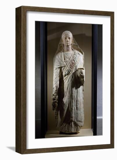 Priestess of Isis, Painted Limestone Funerary Statue, Roman Empire, 3rd Century-null-Framed Giclee Print