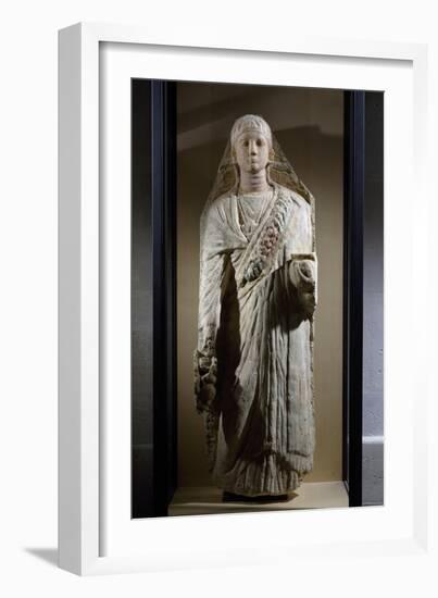 Priestess of Isis, Painted Limestone Funerary Statue, Roman Empire, 3rd Century-null-Framed Giclee Print