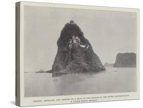 Priests Dwelling and Temple on a Rock in the Middle of the River Yangtse-Kiang-null-Stretched Canvas