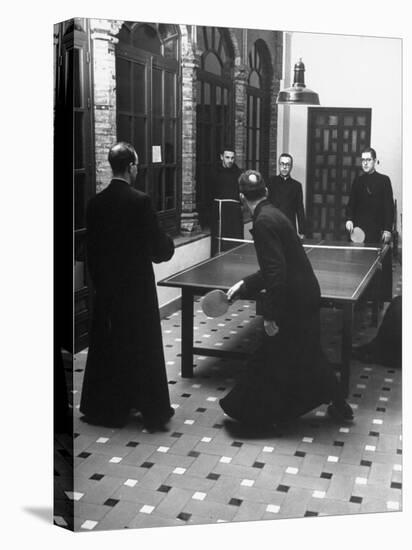 Priests Playing Ping-Pong at Social School-Dmitri Kessel-Stretched Canvas