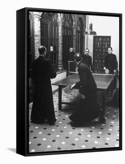 Priests Playing Ping-Pong at Social School-Dmitri Kessel-Framed Stretched Canvas