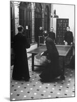 Priests Playing Ping-Pong at Social School-Dmitri Kessel-Mounted Photographic Print