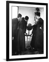 Priests Studying Globe-null-Framed Photographic Print