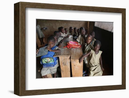 Primary school in Africa, Hevie, Benin-Godong-Framed Photographic Print