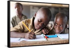 Primary school in Africa, Lome, Togo-Godong-Framed Stretched Canvas