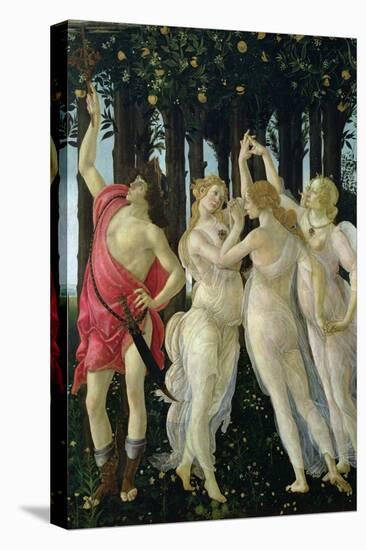 Primavera: Detail of the Three Graces and Mercury-Sandro Botticelli-Stretched Canvas