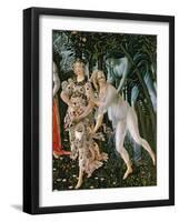 Primavera: Detail of the Zephyr, and Flora as the Hour of Spring-Sandro Botticelli-Framed Giclee Print