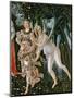 Primavera: Detail of the Zephyr, and Flora as the Hour of Spring-Sandro Botticelli-Mounted Giclee Print