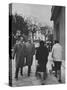 Prime Minister Constantine Karamanlis Strolling Down the Street-null-Stretched Canvas