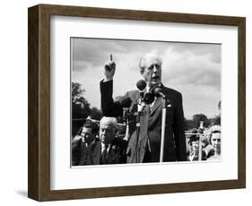 Prime Minister Harold Macmillan Speaking at Conservative Fete in Bromley-null-Framed Photographic Print