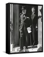 Prime Minister Winston Churchill Leaving 10 Downing Street to Speak to Parliament on June 18, 1940-null-Framed Stretched Canvas