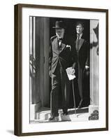 Prime Minister Winston Churchill Leaving 10 Downing Street to Speak to Parliament on June 18, 1940-null-Framed Photo