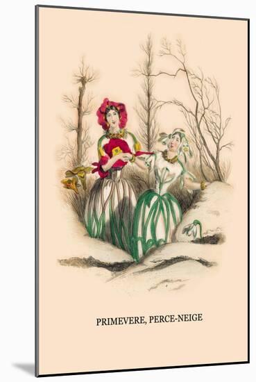 Primevere, Perce-Neige-J.J. Grandville-Mounted Art Print